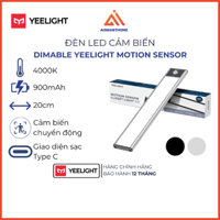 Đèn LED cảm biến pin sạc Yeelight thanh dán tủ, 20cm/bạc/4000k - Dimable Yeelight Motion Sensor