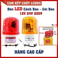Đèn LED cảnh báo quay có / không còi, Còi hú báo động chống cháy, chống trộm 12V 24V 220V màu Đỏ, Đèn công trường LTE