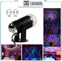 Đèn Led Cầu Xoay Pha Lê 7 Màu Công Suất 15W - Đèn Led Cảm Ứng Âm Thanh 3 IN 1 [ BH 12 THÁNG ]