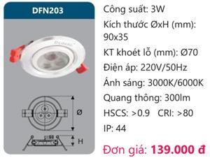 Đèn led chiếu điểm âm trần 3W Duhal DFN203