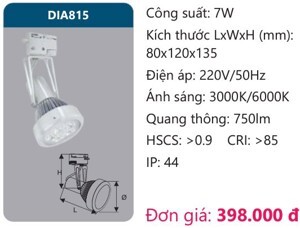Đèn led chiếu điểm thanh ray Duhal DIA815
