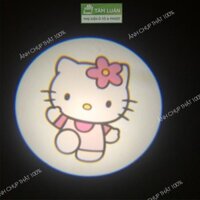 Đèn led chiếu hình 1 bộ, logo gắn cửa trang trí ô tô không dây, phụ kiện oto Tâm Luân - 295 Hello Kitty