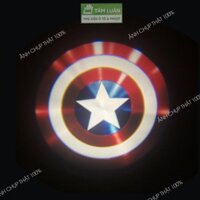 Đèn led chiếu hình 1 bộ, logo gắn cửa trang trí ô tô không dây, phụ kiện oto Tâm Luân - 257 Marvel