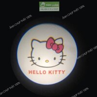 Đèn led chiếu hình 1 bộ, logo gắn cửa trang trí ô tô không dây, phụ kiện oto Tâm Luân - 297KT Hello Kitty