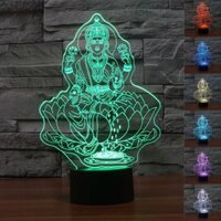 Đèn led Chiếu Hình Phật 3d Ánh Sáng Thay Đổi 7 Màu Độc Đáo