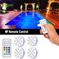 Đèn LED chìm CYBERLINX, với điều khiển từ xa 13 đèn LED sáng dưới nước, Đèn hồ bơi cập nhật RGB hoạt động bằng pin Mini Bể cá bể cá