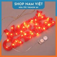 Đèn LED Chữ Merry Christmas Treo Cây Thông, Trang Trí Giáng Sinh, Noel - Chính Hãng NAVIVU - Màu đỏ