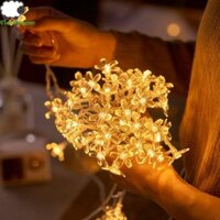 Đèn LED cổ tích FLASHSYNC, Đèn hoa chống nước Đèn dây hoa anh đào, Điều khiển từ xa dự tiệc Sạc USB 10m Đèn dây trang trí ngoài trời