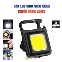 Đèn LED COB Mini siêu sáng 800 Lumens Pin sạc USB – Móc Khóa đèn pin mini led đa năng – Pin 500MAH