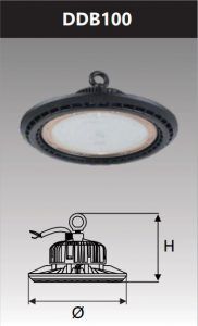 Đèn led công nghiệp chống thấm 100w DDB100