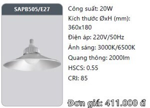 Đèn LED công nghiệp Duhal SAPB505 - 20W