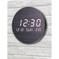 Đèn LED dạ quang treo tường kỹ thuật số hình tròn đồng hồ treo tường sáng tạo phòng khách nhà lịc
