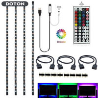 Đèn LED dải USB RGB50cm 5050RGB Bảng đen Hồng ngoại 44 Chìa khóa Điều khiển từ xa 7 màu Đèn nền TV linh hoạt