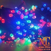 Đèn led dây chớp nháy 50 mét bóng lục giác trang trí giáng sinh trang trí tết