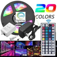 Đèn LED dây dài 5M RGB 5050 SMD chống nước với điều khiển từ xa 44 IR 12v (KK)