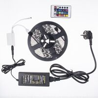 Đèn led dây Đổi màu RGB 5050 12V cuộn 5m- IP65 chống nước ( Bộ đầy đủ Dây led, Nguồn, Điều khiển)