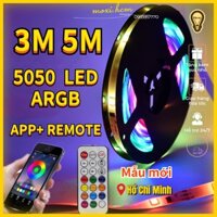 Đèn LED DÂY RGB Bọc SILICON đổi màu Nháy theo nhạc dán trang trí DECOR phòng ngủ LỄ TẾT MOXI 5M 5050