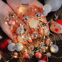 Đèn led dây trang trí Bóng đèn pinky ngôi sao quả chuông 20 bóng 2m dùng pin