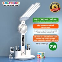Đèn led Để Bàn Bảo Vệ Mắt Thông Minh, đèn bàn học chống cận có đồng hồ và quạt