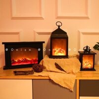 Đèn Led để bàn decor phòng hình lò sưởi kiểu dáng Bắc Âu