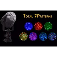 Đèn led, đèn trang trí xoay 7 màu tích hợp cảm ứng nháy theo nhạc dùng cho gia đình, phòng Karaoke, phòng bay