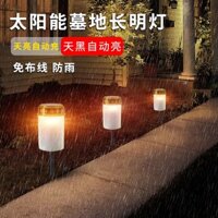 Đèn LED điện tử năng lượng mặt trời Đèn nến thờ cúng tổ tiên chống mưa Đèn Phật chống nước ngoài trời Đèn Qingming Changming 2503K21