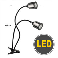 Đèn Led đọc sách Kẹp bàn đa năng 5W, Bóng đèn 3 Chế độ ánh sáng, Nguồn 220V, Thân đèn ống Kim loại uốn 360 độ