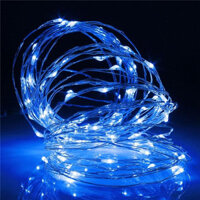 Đèn Led Đom Đóm Dây Kẽm Dễ Uốn Kèm Pin CR2032 - 3m - Xanh Dương