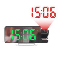 Đèn led đơn giản Đồng hồ chiếu tường Đồng hồ điện tử Đầu giường Máy tính để bàn Đồng hồ báo thức kỹ thuật số Nhiệt độ Đồng hồ phát sáng Tắt tiếng