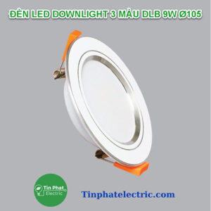 Đèn led downlight 3 màu DLB 9w