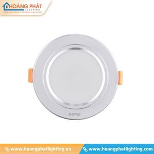 Đèn LED downlight 5W – Ø110mm âm trần viền bạc, ánh sáng trung tính, MPE, mã DLB-5N