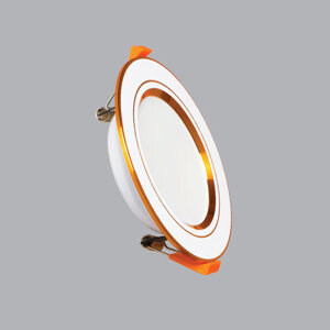 Đèn LED downlight 7W – Ø118mm âm trần viền vàng, ánh sáng trung tính, MPE, mã DLV-7N