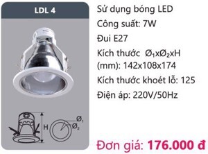 Đèn led downlight âm trần Duhal 7w LDL4