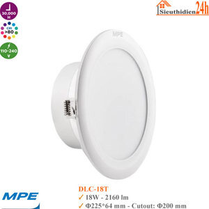 Đèn Led downlight âm trần MPE DLC-18T 18W