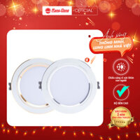 Đèn LED Downlight Âm trần Rạng đông đường kính lỗ 90mm công suất 10W đổi màu viền vàng, viền bạc AT20 90/10W