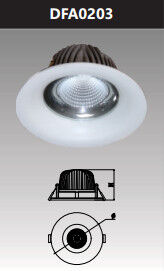 Đèn led downlight chiếu sâu trần cao 20w DFA0203