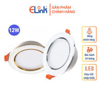 Đèn Led Downlight Elink Âm Trần  12+12W Viền Bạc, Viền Vàng, 3 chế độ sáng Trắng Vàng Trung Tính
