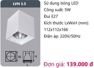 Đèn led downlight gắn nổi Duhal LVN3.5