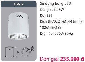 Đèn led downlight gắn nổi Duhal 9w LGN5