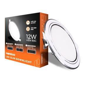 Đèn LED Downlight Nanoco siêu mỏng viền vàng/ viền bạc IP20 NSD126S135
