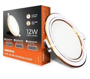 Đèn led downlight siêu mỏng viền vàng 12W 3 màu NSD12CG135