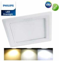 Đèn LED downlight vuông âm trần 9W kích thước lỗ cắt 100mm ánh sáng trắng Philips 59526 MARCASITE 9W L100 SQ-6500K