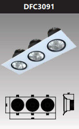 Đèn led downlight vuông chiếu điểm âm trần 3x9w DFC3091
