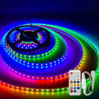 Đèn LED Đuổi 5050 RGB IC WS2811 30 Hiệu Ứng, Kèm Nguồn 12V - 5Mét 150 LED - Remote