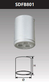 Đèn led gắn nổi chiếu sâu 3w SDFB801
