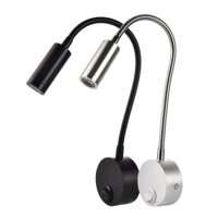 Đèn Led gắn tường đọc sách đầu giường phòng ngủ hiện đại 3w vỏ bạc trắng đen cao cấp DS01