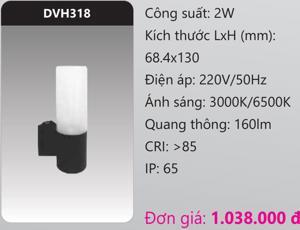 Đèn led gắn vách ngoài trời Duhal DVH318 - 2W