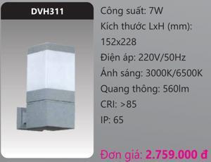 Đèn led gắn vách ngoài trời Duhal DVH311 - 7W