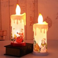 Đèn LED Giả Nến Hình Ông Già Noel Người Tuyết Phong Cách Mới Dùng Trang Trí Giáng Sinh