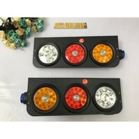 Đèn led hậu 3 khoang xịn 24v, đèn phanh, xi nhan dành cho xe tải,đầu kéo,....